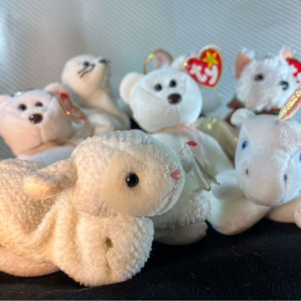 TY Beanie Baby Bundle | Rare Fleece as White as Snow 7 Pack | Tag Error, PCV - Picture 7 of 16